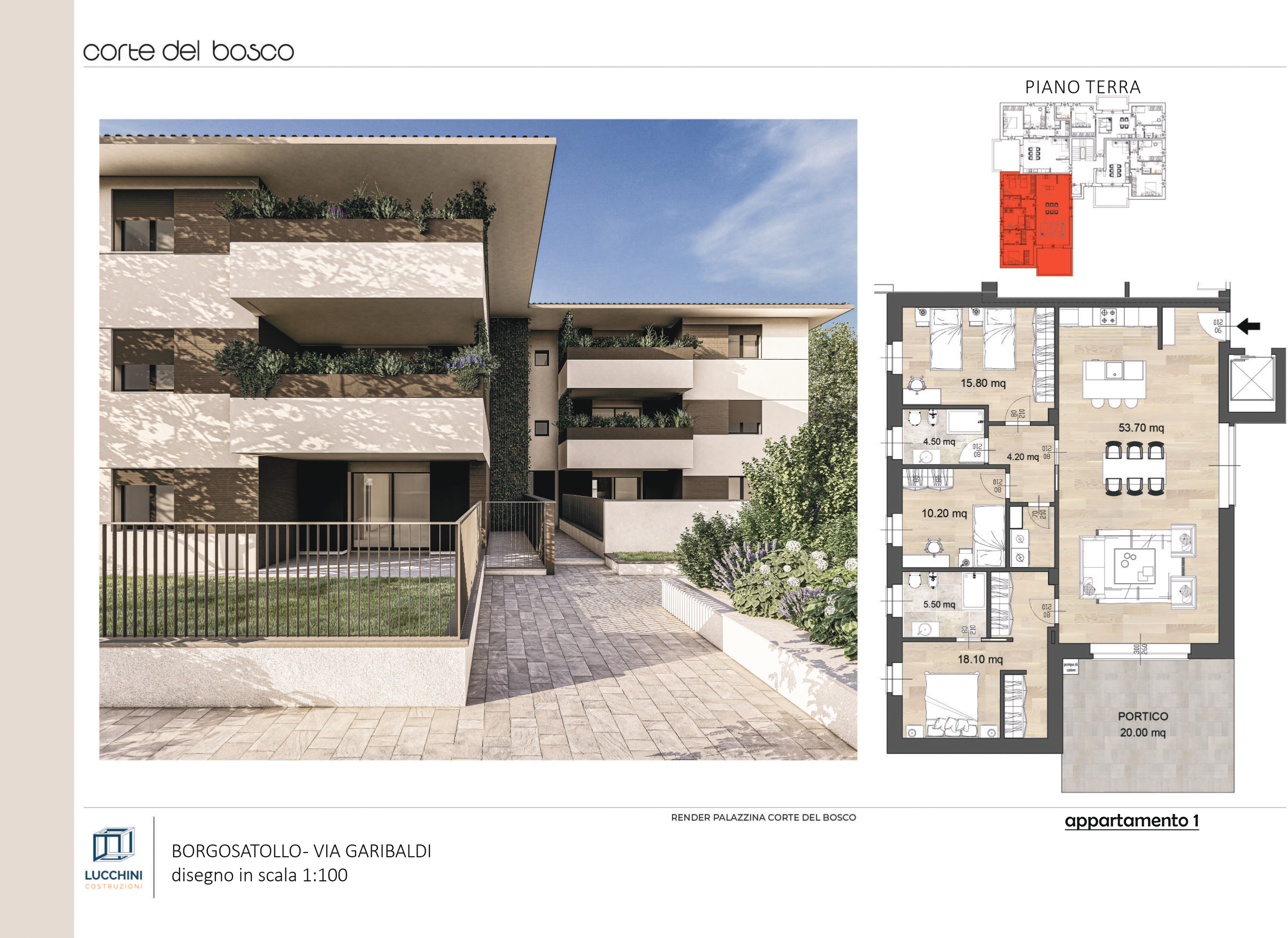 Planimetrie palazzina A - Piano Terra (Appartamento 1)