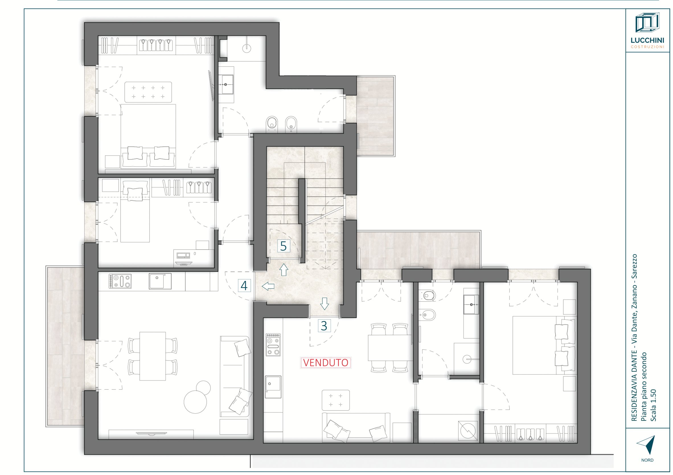 Planimetria piano secondo