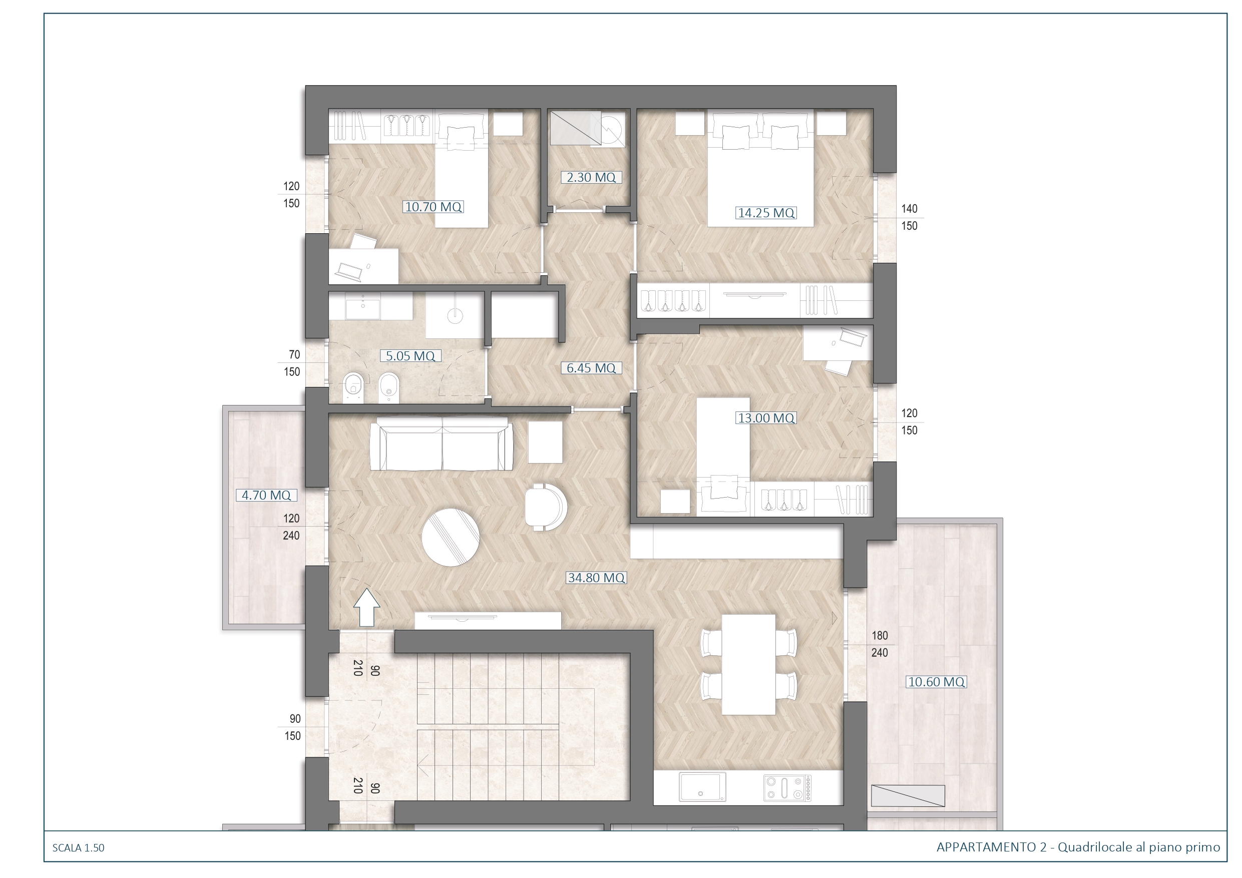 Quadrilocale tipo - Piano primo